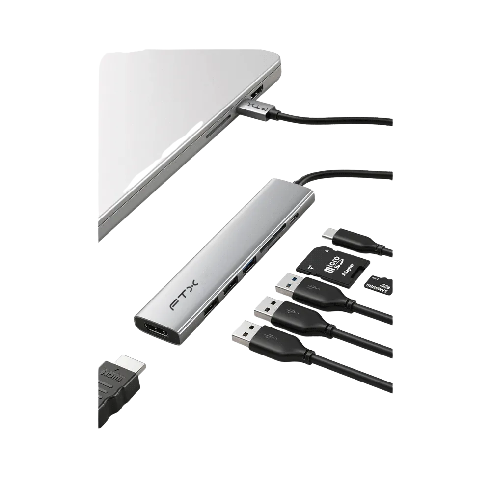 HUB USB C 7 EN 1 FTX CT-HBP2-AG7 - imagen 3