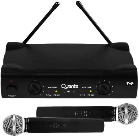MICROFONO DUAL INALAMBRICO QUANTA QTMIC103