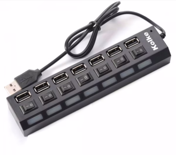 HUB Y CARGADOR DE 7 PUERTOS USB KOLKE KAV-105