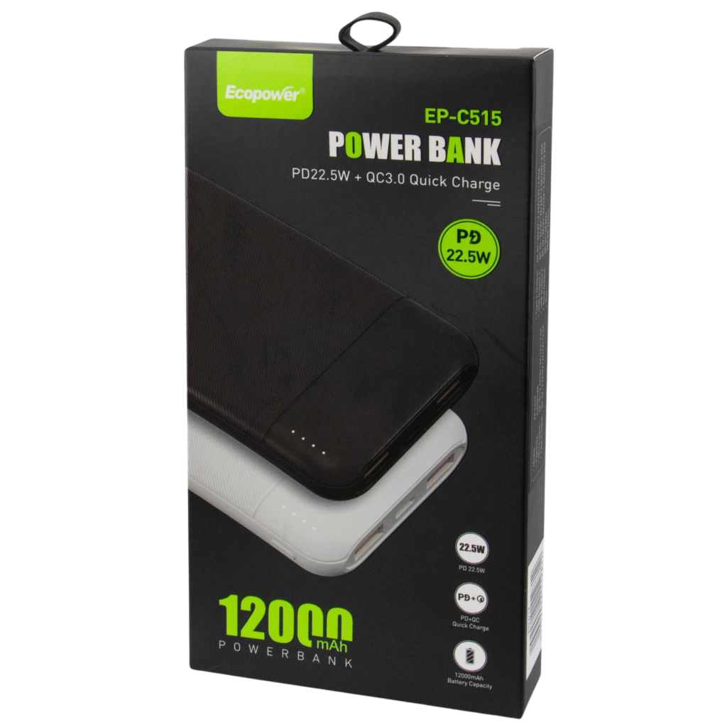 CARGADOR PORTATIL ECOPOWER EP-C515 POWER 12000MAH