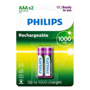 PILA RECARGABLE PHILIPS AAAx2 1000mAh