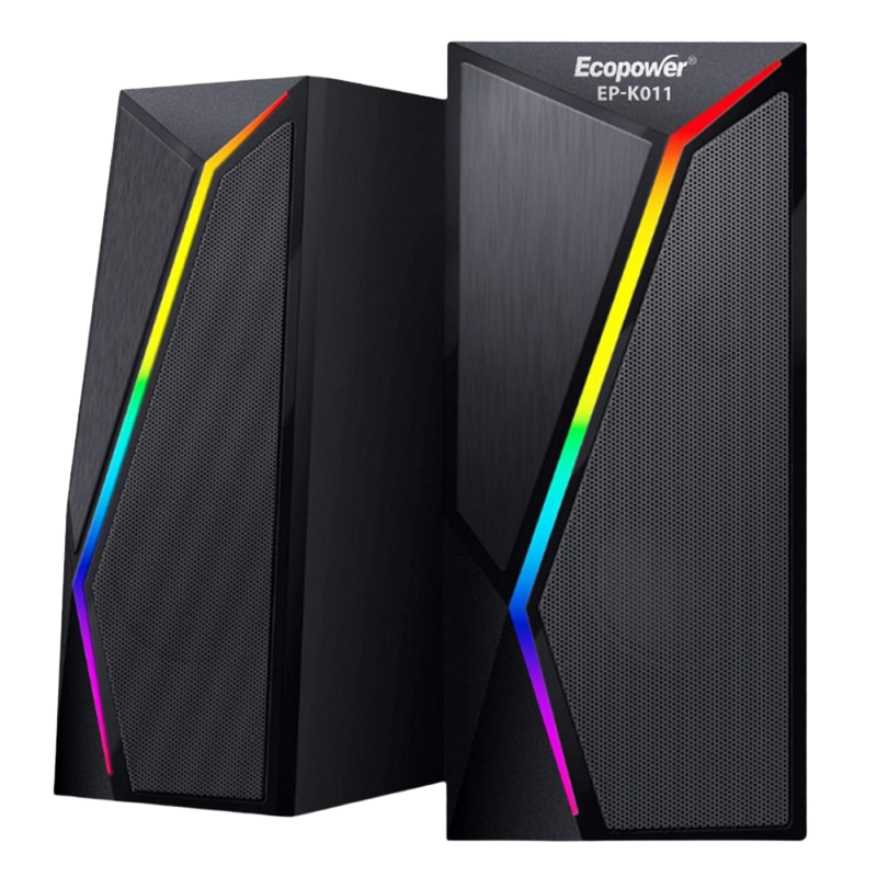 SPEAKER PARA PC ECOPOWER EP-K011 / LED RGB / GAMER SOUND 2.0
