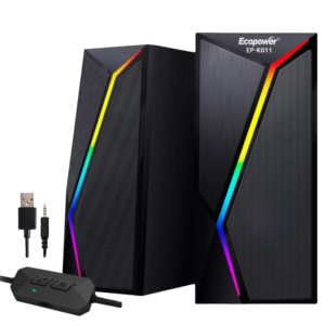 SPEAKER PARA PC ECOPOWER EP-K011 / LED RGB / GAMER SOUND 2.0