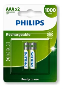PILA RECARGABLE PHILIPS AAAx2 1000mAh