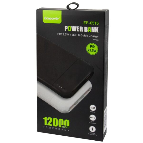 CARGADOR PORTATIL ECOPOWER EP-C515 POWER 12000MAH