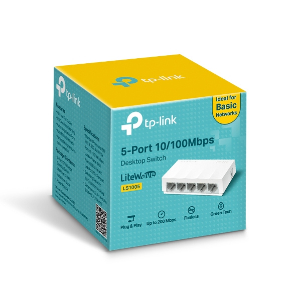 TP-LINK DESKTOP SWITCH 5 PUERTOS LS1005 10/100MBPS