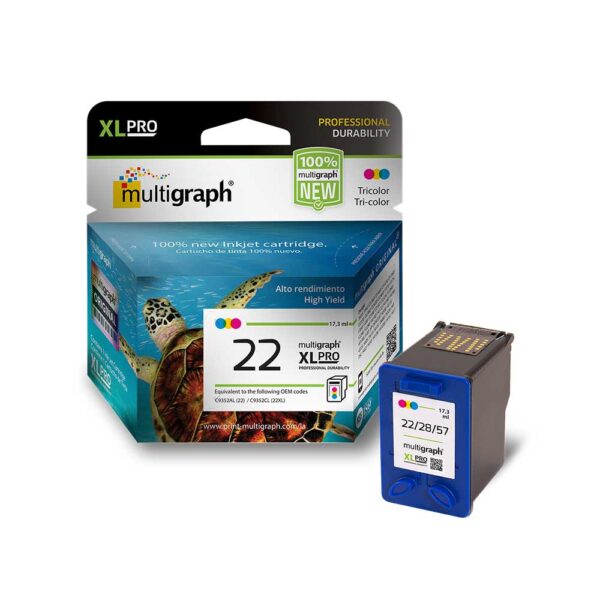 CARTUCHO DE TINTA MULTIGRAPH 22XL PRO TRICOLOR