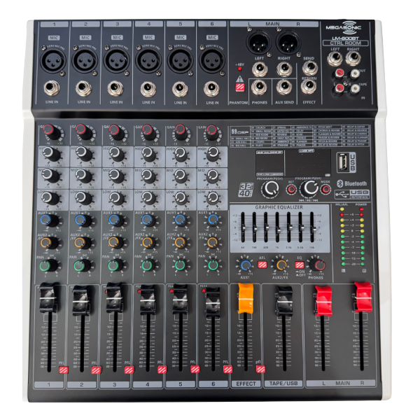CONSOLA PASIVO 8CH LM-600 BT MEGASONIC